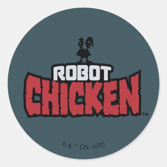 Sticker Rond Robot Chicken Logo (Devant)