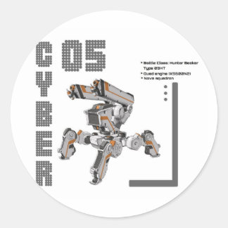 Sticker Rond Robot Cyber 05 Mech