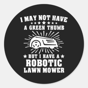Sticker Rond Robot de tondeuse à gazon Robotique tondeuse à gaz