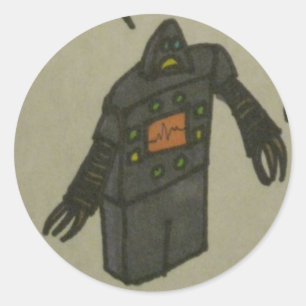 Sticker Rond robot désemparé