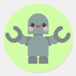 Sticker Rond Robot Kawaii
