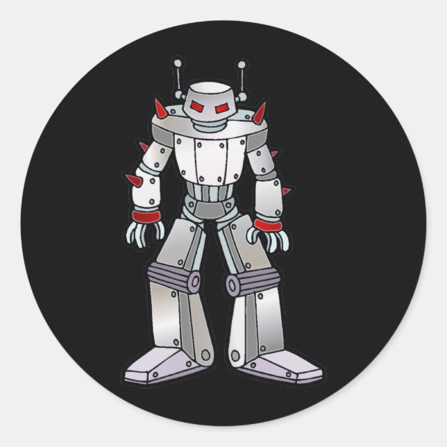 Sticker Rond Robot moyen avec Spikes (Devant)