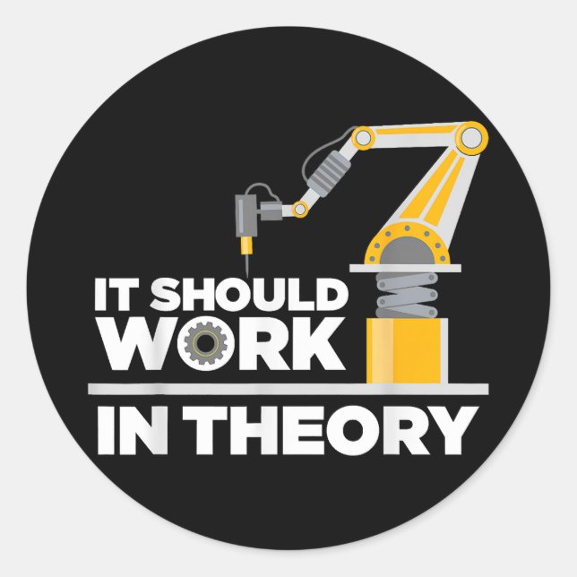 Sticker Rond Robotique Drôle Art Pour Hommes Enfants Robot Robo (Devant)