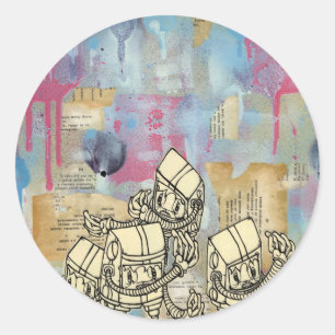 Sticker Rond Robots Akayo