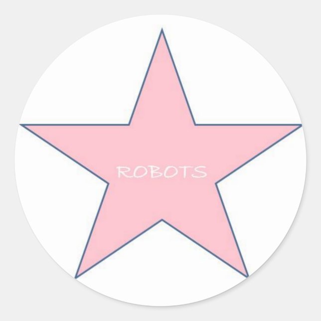 Sticker Rond Robots Sticker-Pink (Devant)
