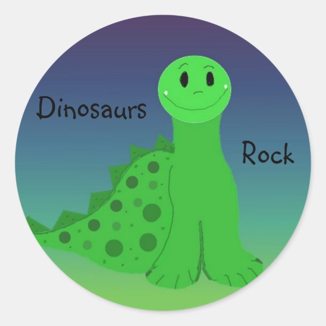 Sticker Rond Rocher de Dinosaures (Devant)