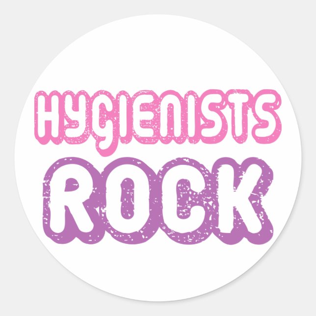 Sticker Rond Rocher des hygiénistes dentaires mignons (Devant)