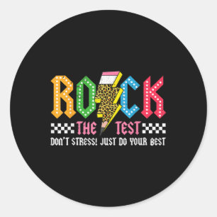 Sticker Rond Rocher Le Jour De Test De Ne Pas Stress Abcd Alpha