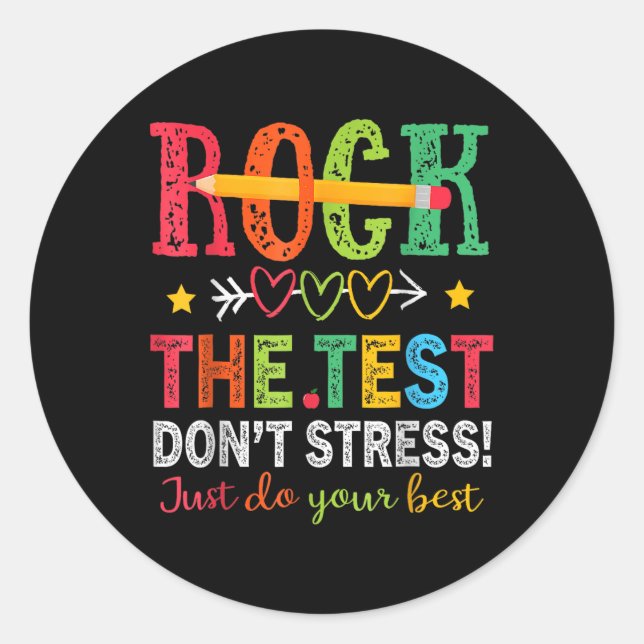 Sticker Rond Rocher Le Point De Test Stress Juste Faites Votre  (Devant)
