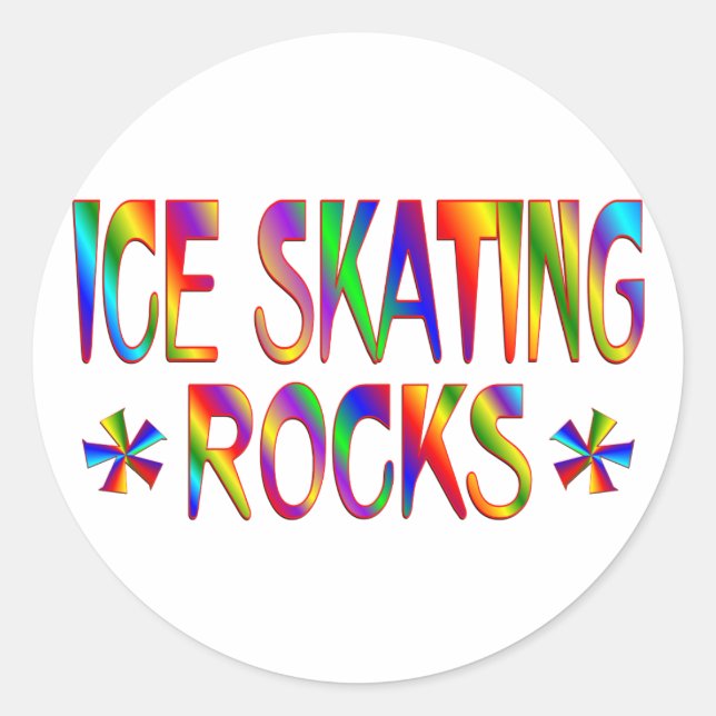 STICKER ROND ROCHERS DE PATINAGE À GLACE (Devant)