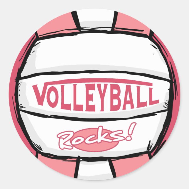 Sticker Rond Rochers de volley-ball rose (Devant)