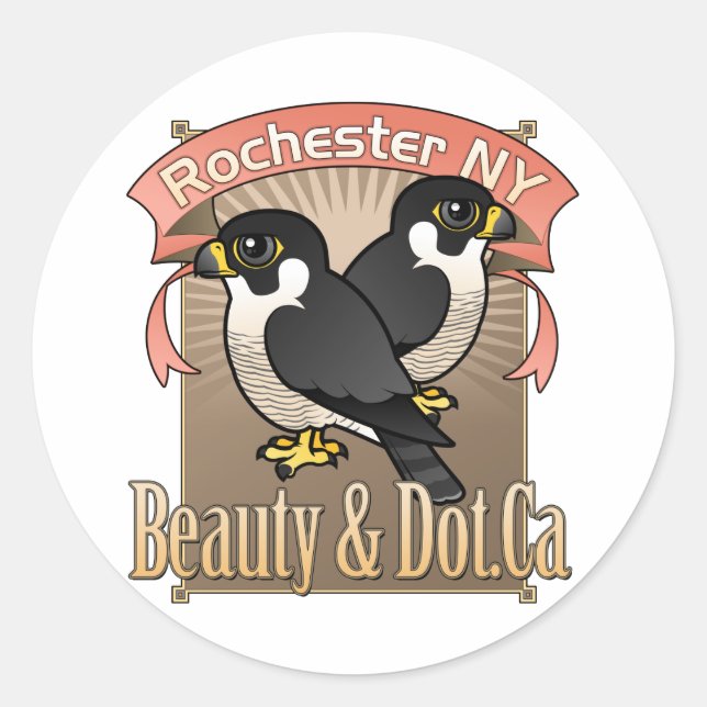 Sticker Rond Rochester Beauty & Dot.Ca (Devant)