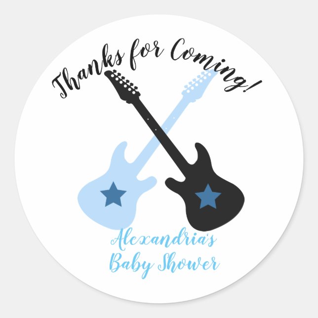 Sticker Rond Rock A Bye Baby shower Petite Faveur (Devant)