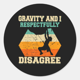 Sticker Rond Rock Climber Bouldering Vintage Retro Rock Climbin