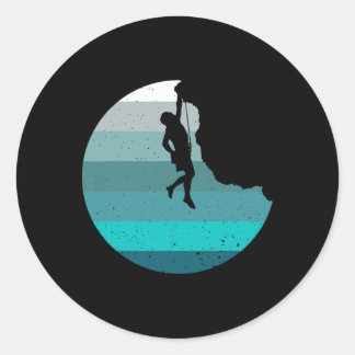 Sticker Rond Rock Climbing Retro Bouldering Climber Vintage Sty