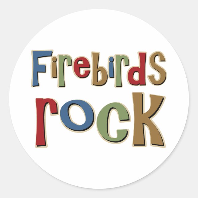 Sticker Rond Rock des oiseaux de feu (Devant)