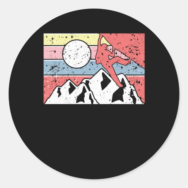 Sticker Rond Rock Escalade Retro Vintage (Devant)