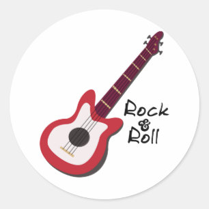 Sticker Rond Rock et Roll