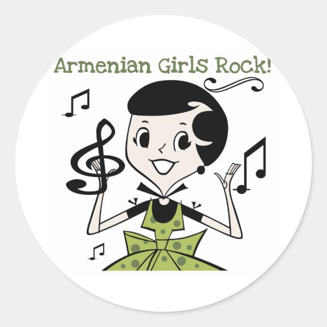 Sticker Rond Rock féminin arménien (Devant)