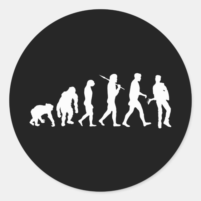 Sticker Rond Rock Guitariste Rockstar Rock Band (Devant)