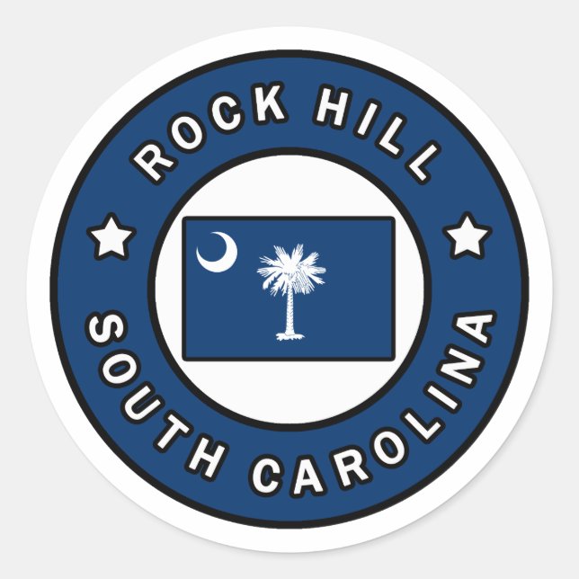 Sticker Rond Rock Hill Caroline du Sud (Devant)