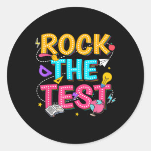 Sticker Rond Rock Le Test Motivational Test Day Pour Enseignant
