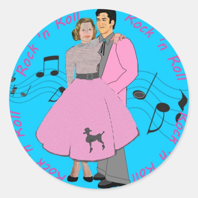 Sticker Rond Rock ' n roll (Devant)