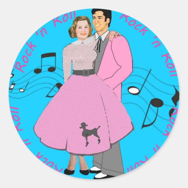 Sticker Rond Rock ' n roll (Devant)