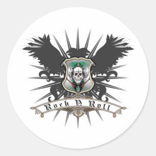 Sticker Rond Rock n Roll Heraldry