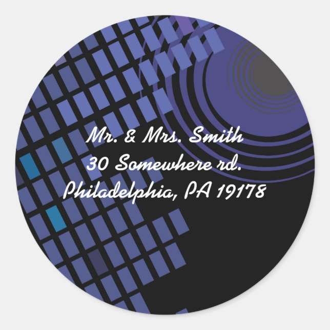 Sticker Rond Rock n Roll Musical Bar Bat mitzvah Répondre autoc (Devant)