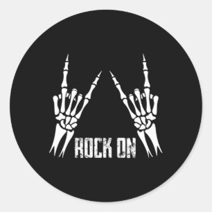 Sticker Rond Rock On Band Tee - shirts For Women Rock And Roll