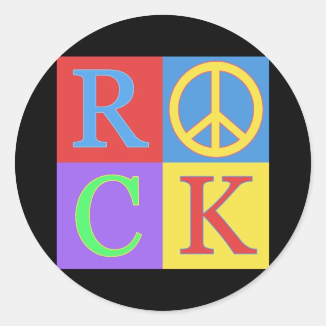 Sticker Rond Rock Pop Art Design (Devant)