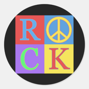 Sticker Rond Rock Pop Art Design