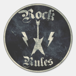 Sticker Rond Rock Rules ! !