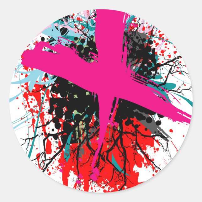 Sticker Rond Rock=Sticker blanc 'X-Rated' (Devant)