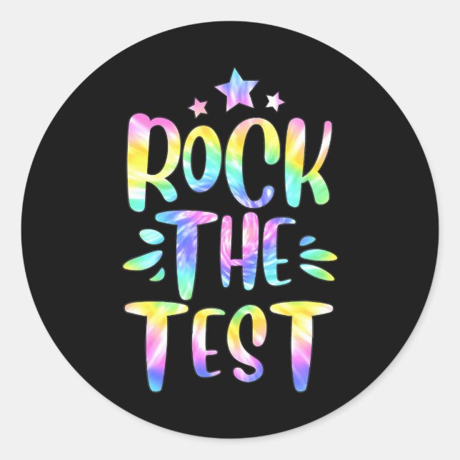 Sticker Rond Rock The Test Day Motivation (Devant)