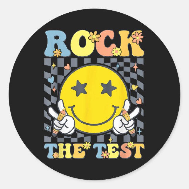 Sticker Rond Rock The Test Test Day Enseignant (Devant)