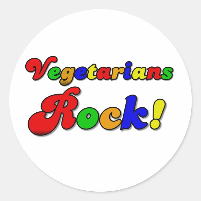 Sticker Rond Rock végétarien (Devant)