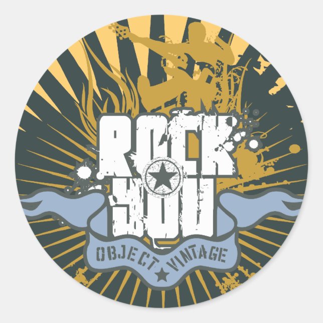 Sticker Rond Rock You Tshirts et cadeaux (Devant)