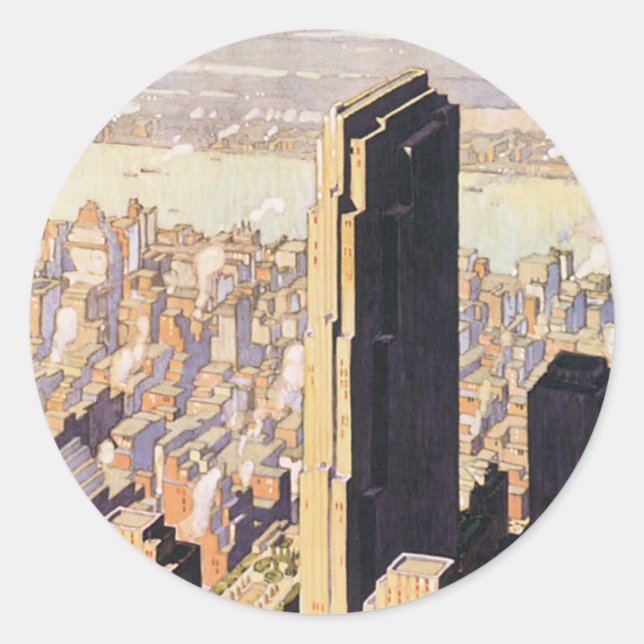 Sticker Rond Rockefeller New York central (Devant)
