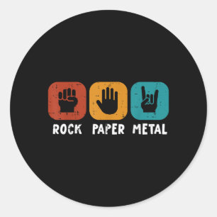 Sticker Rond Rocker de musique Rock Papier Métal Rétro Punk Hom