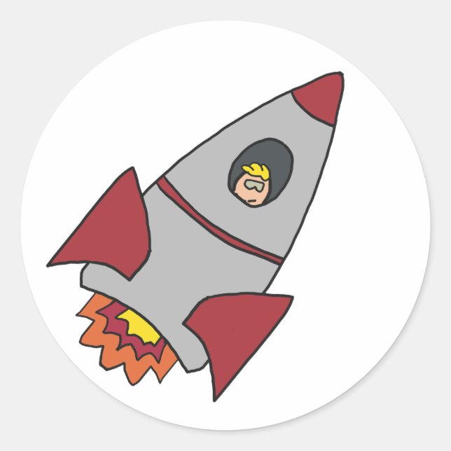 Sticker Rond Rocket Space (Devant)