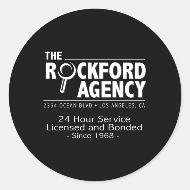 Sticker Rond Rockford Files The Rockford Agency Tv (Devant)