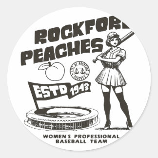 Sticker Rond Rockford Peaches Women's Bysebyll Team 1943 - 