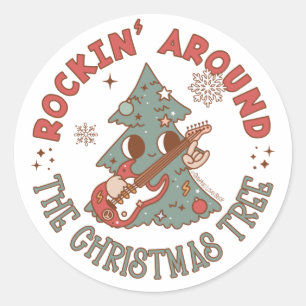 Sticker Rond Rockin autour de l'arbre de Noël © GraphicLoveShop