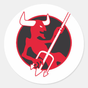 Sticker Rond Rockin Devil