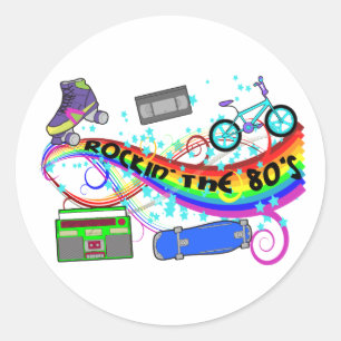 Sticker Rond Rockin' Les années 80