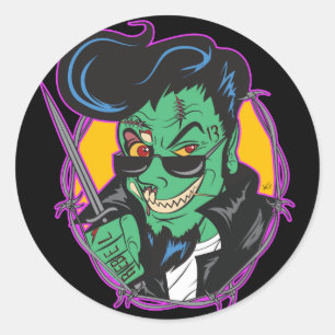 Sticker Rond RockitJohnny_Zombie