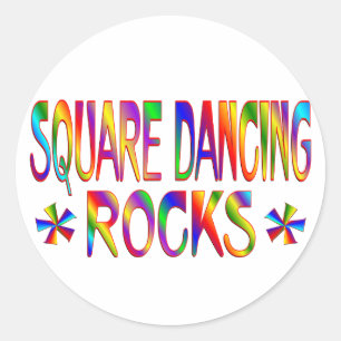 Sticker Rond Rocks dansants carrés