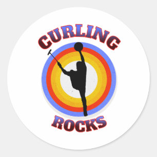 Sticker Rond Rocks de curling